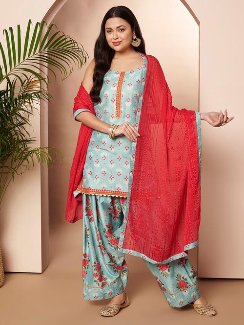 women floral sleeveless kurta salwar with dupatta set - 22435854 - Very Small Image - 1