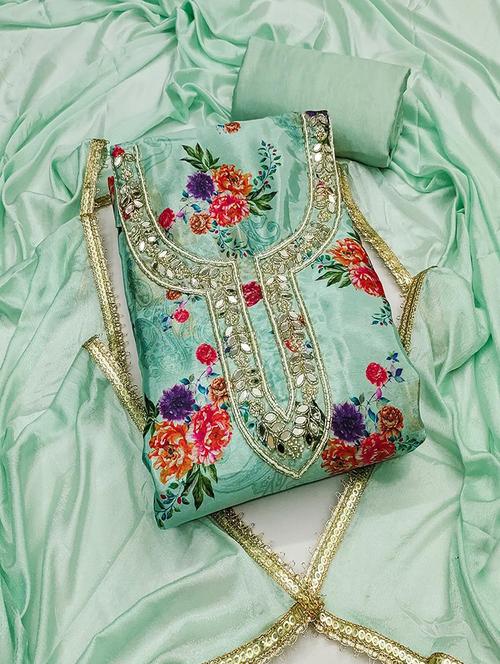 women floral printed unstitched suit set - 22441341 - Very Small Image - 1