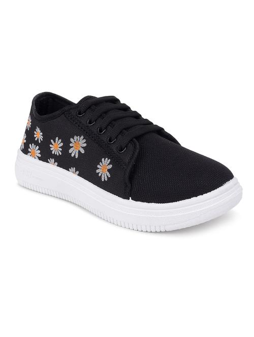women black printed lace-up casual shoe - 22442275 - Very Small Image - 1