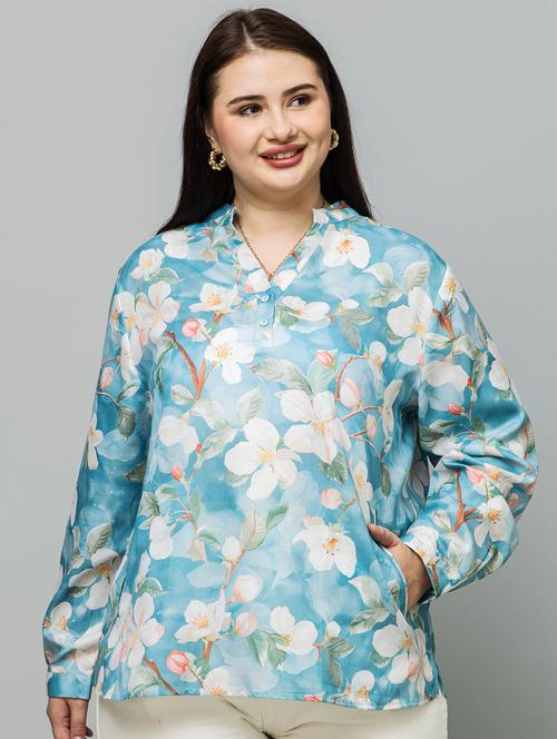Women Plus Size Printed Long Sleeve Top - 22443576 - Very Small Image - 1