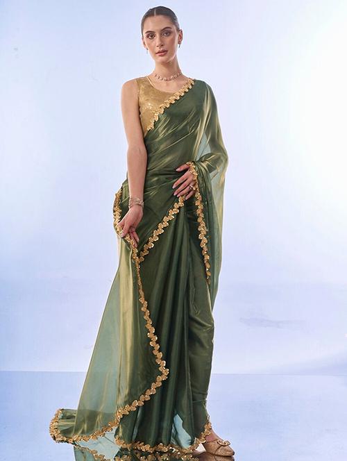 women solid with bordered saree - 22444298 - Very Small Image - 1