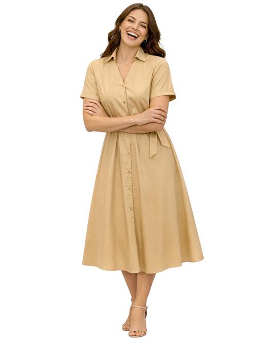 women floral cotton a-line shirt dress - 22447571 - Very Small Image - 1