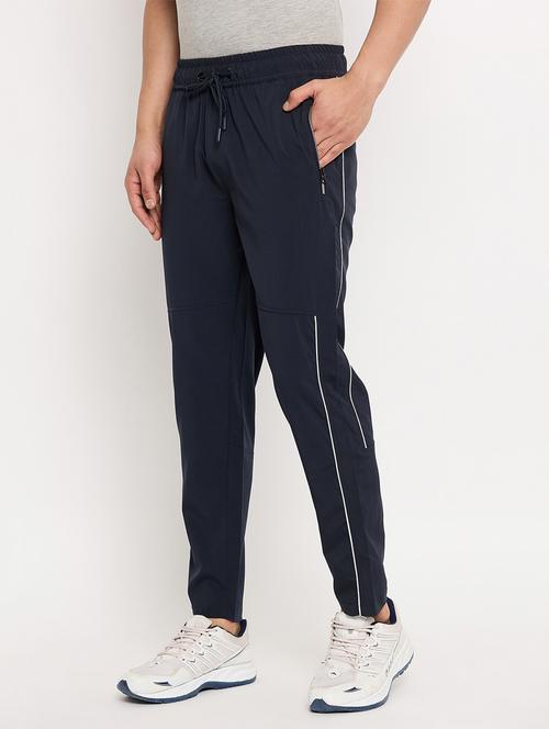 men navy blue nylon full length track pant - 22448033 - Very Small Image - 1