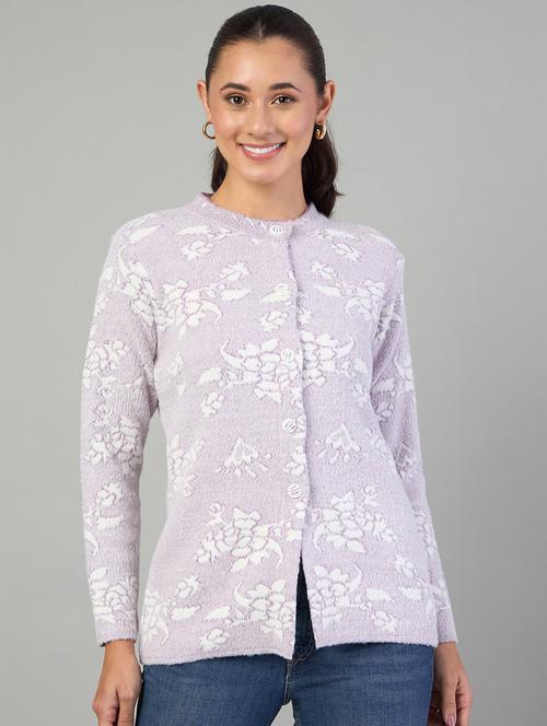 women purple acrylic plain sweatshirt - 22448120 - Very Small Image - 1