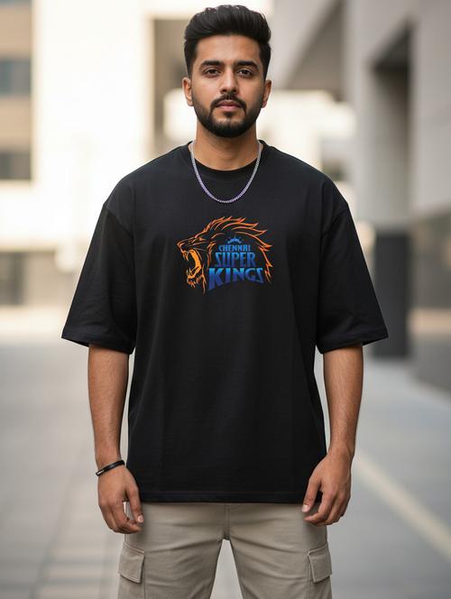 men chennai super king printed short sleeve oversized t-shirt - 22448703 - Very Small Image - 1