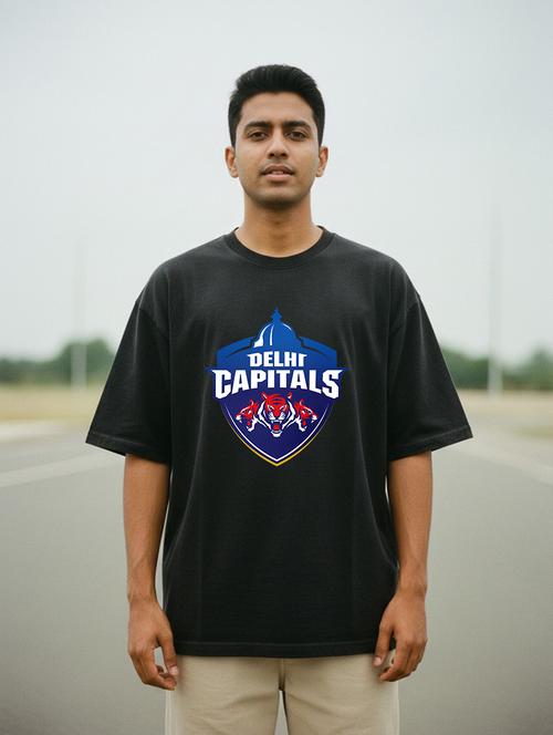 men delhi capital printed short sleeve oversized t-shirt - 22448704 - Very Small Image - 1