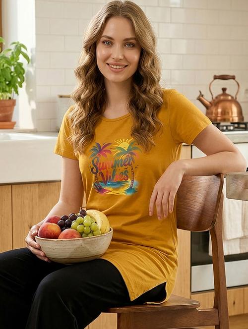Women Printed Short Sleeve Loungewear T-shirt - 22451281 - Very Small Image - 1