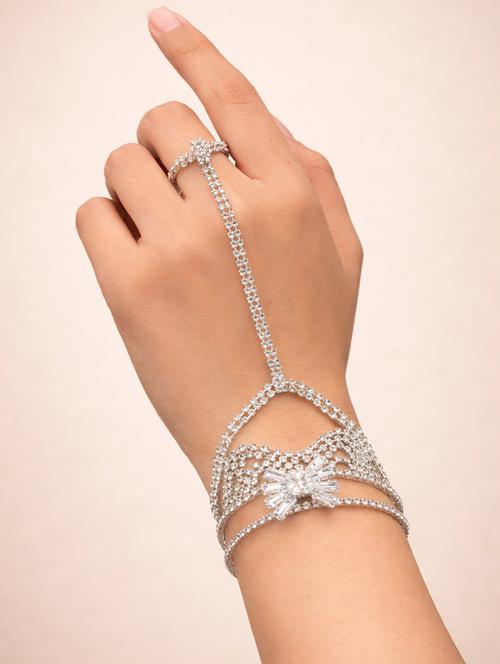 silver crystal hathphool for women - 22451515 - Very Small Image - 1