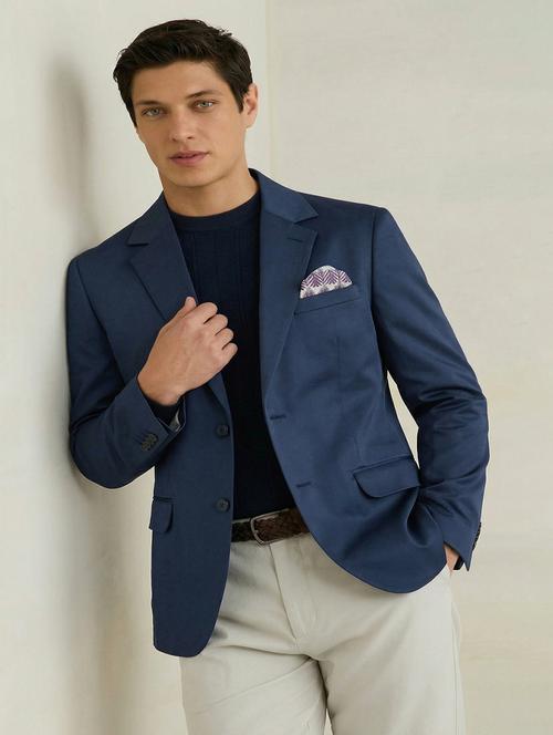 Men Solid Lapel Collar Single Breasted Blazer - 22451996 - Very Small Image - 1