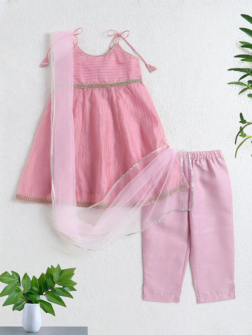 girls pink polyester suit set - 22452116 - Very Small Image - 1