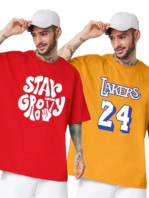 men pack of 2 printed short sleeve t-shirt  - 22455208 - Very Small Image - 1