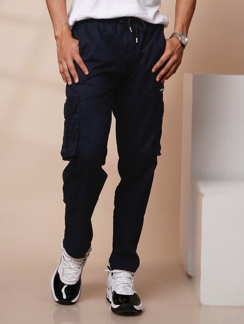 Men Solid High Rise Regular Fit Cargo Jogger - 22455521 - Very Small Image - 1
