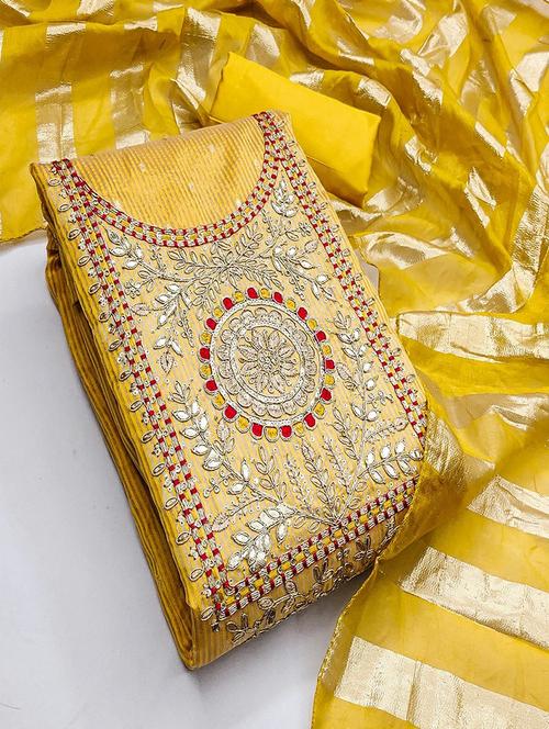 women self design unstitched suit set - 22456144 - Very Small Image - 1