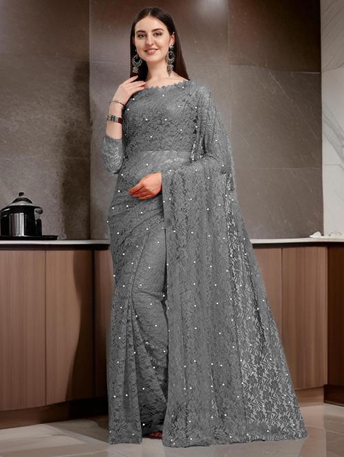 women self design embellished saree with blouse - 22456455 - Very Small Image - 1