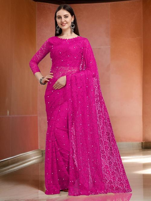 Women Self Design Embellished Saree With Blouse - 22456461 - Very Small Image - 1