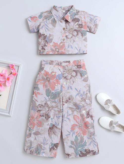 girl multi colored cotton shirt & trouser set co-ord set - 22458106 - Very Small Image - 1