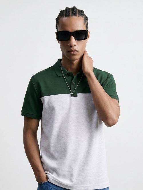 men color block short sleeve regular fit polo t-shirt - 22460812 - Very Small Image - 1