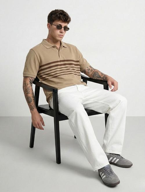 men striped short sleeve regular fit polo t-shirt - 22460850 - Very Small Image - 1
