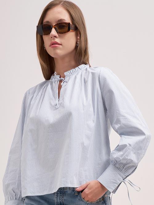 women solid  white cotton regular top - 22462273 - Very Small Image - 1