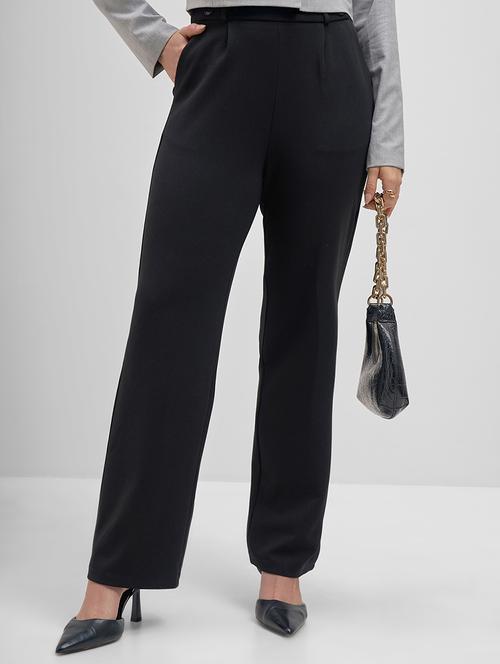 women solid mid rise straight trouser - 22462356 - Very Small Image - 1