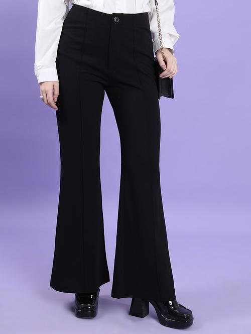 Black Polyester Trousers - 22462409 - Very Small Image - 1