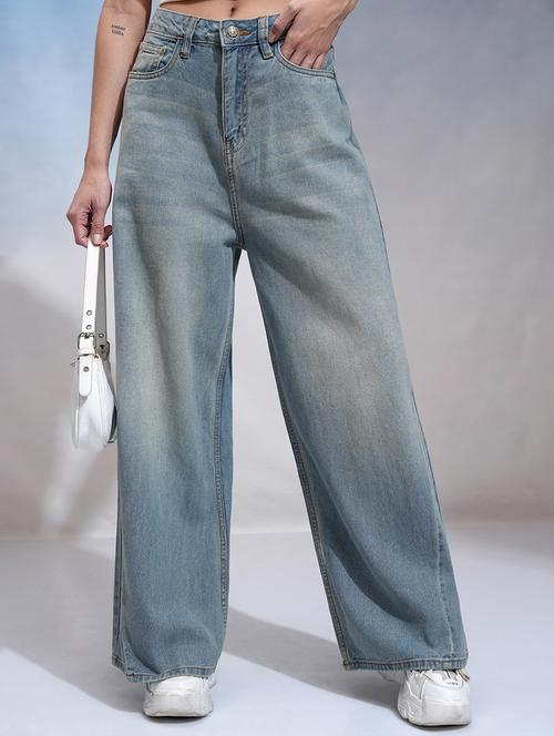 women blue cotton jean - 22462439 - Very Small Image - 1