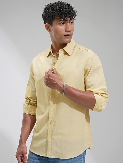 Men Solid Long Sleeve Regular Fit Casual Shirt - 22462549 - Very Small Image - 1