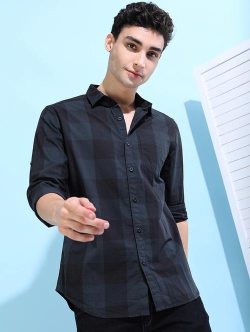 Men Checkered Long Sleeve Regular Fit Casual Shirt - 22462656 - Very Small Image - 1