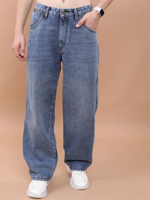 men blue cotton jean - 22462881 - Very Small Image - 1