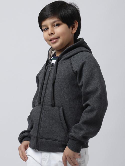 boys grey fleece regular jackets & coat - 22464994 - Very Small Image - 1