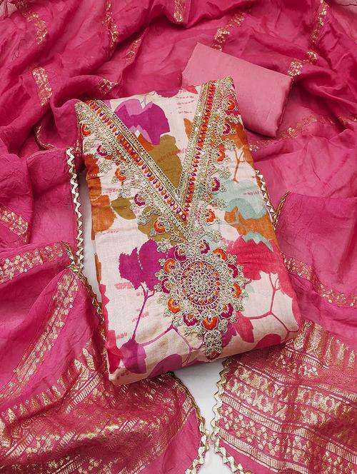women printed unstitched suit set - 22465994 - Very Small Image - 1