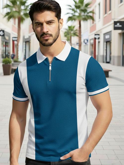 men color block short sleeve regular fit polo t-shirt - 22466540 - Very Small Image - 1