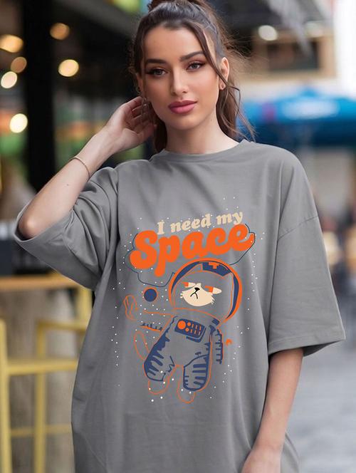 women printed short sleeve oversized t-shirt - 22466693 - Very Small Image - 1