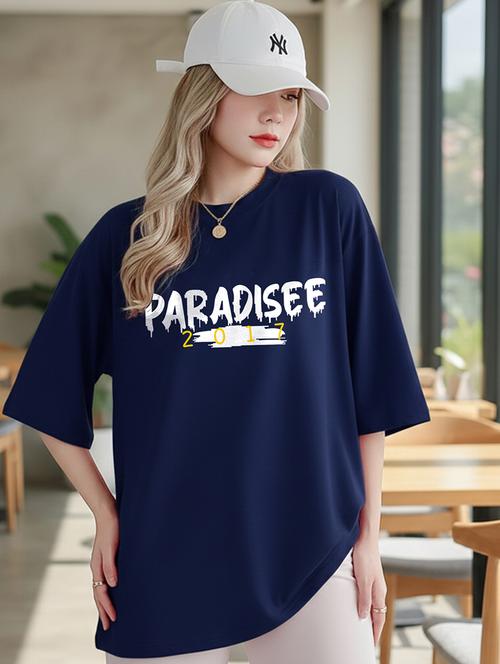 women typographic short sleeve oversized t-shirt - 22466708 - Very Small Image - 1