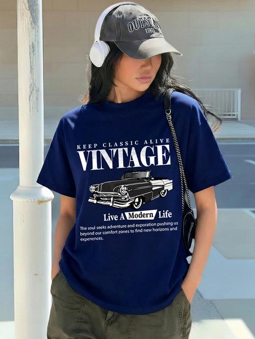 women printed short sleeve oversized t-shirt - 22466756 - Very Small Image - 1