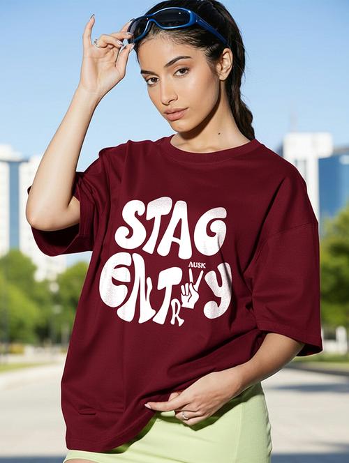 women typographic short sleeve oversized t-shirt - 22466786 - Very Small Image - 1