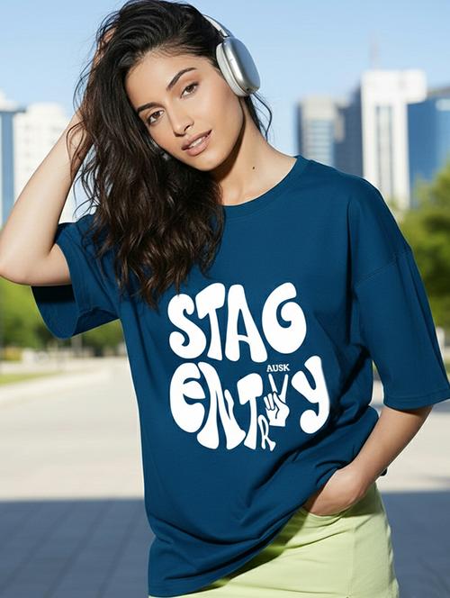 women typographic short sleeve oversized t-shirt - 22466793 - Very Small Image - 1