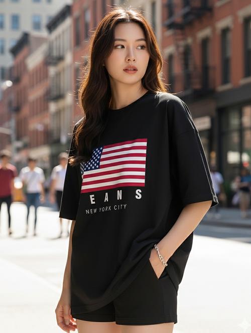 Women Printed Short Sleeve Oversized T-shirt - 22466803 - Very Small Image - 1