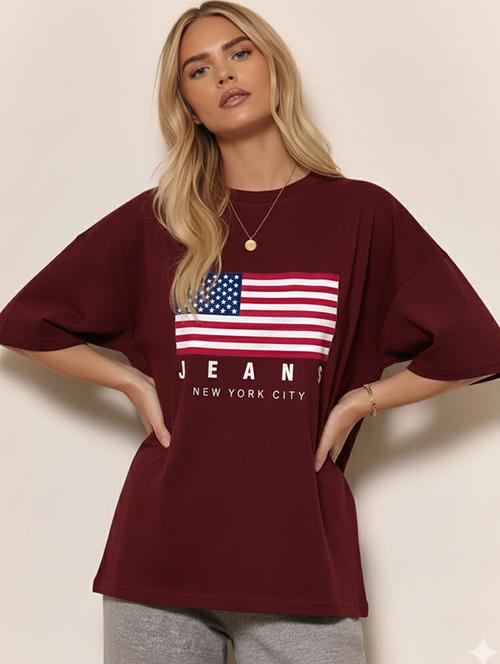 women printed short sleeve oversized t-shirt - 22466805 - Very Small Image - 1