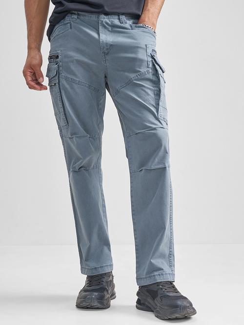 men blue cotton casual trouser - 22469564 - Very Small Image - 1