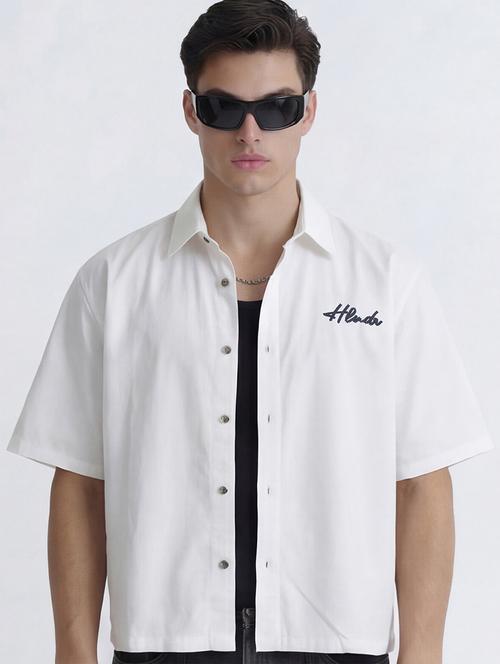 Men Fit White Cotton Collared Shirt - 22469632 - Very Small Image - 1