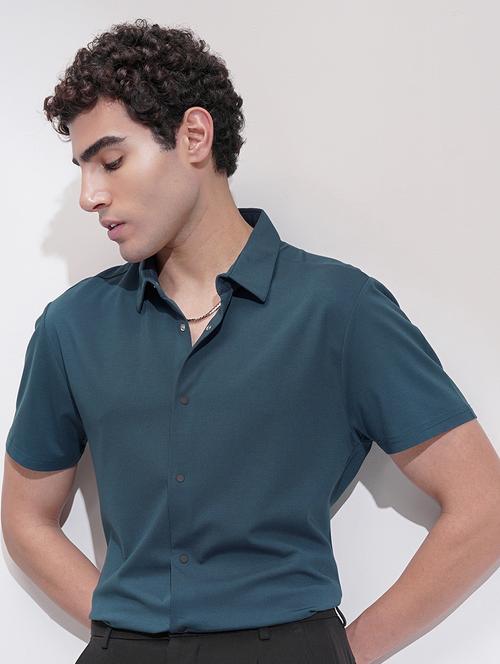 men solid short sleeve regular fit casual shirt - 22469822 - Very Small Image - 1