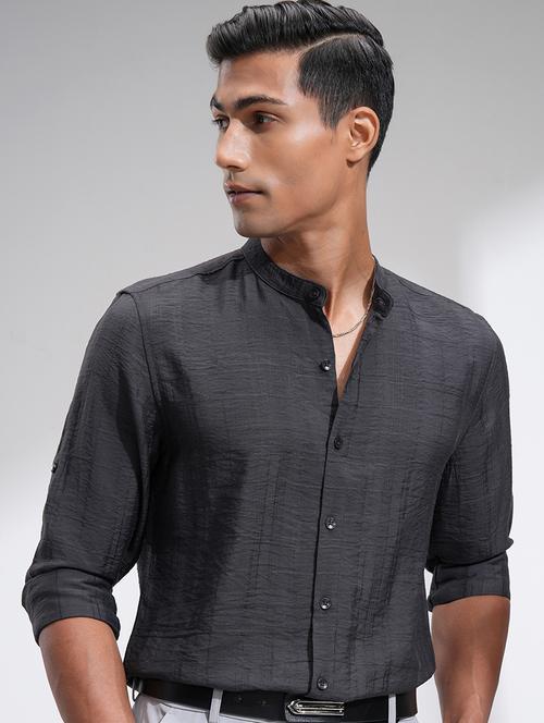 men self design long sleeve regular fit casual shirt - 22469941 - Very Small Image - 1