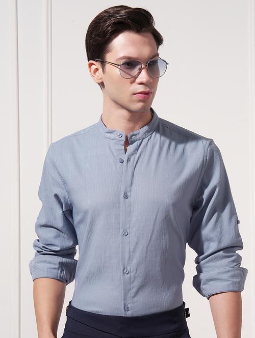 men self design long sleeve regular fit casual shirt - 22470147 - Very Small Image - 1