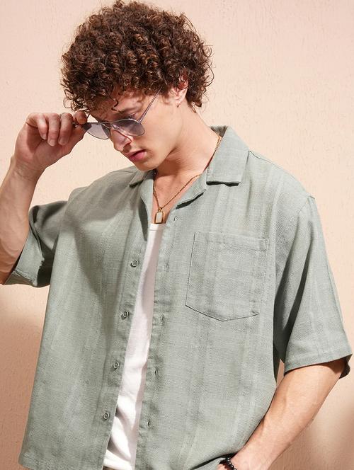 men self design short sleeve loose fit casual shirt - 22470171 - Very Small Image - 1