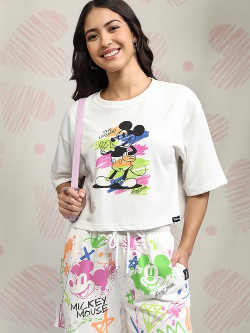 women white cotton printed top and shorts set - 22470668 - Very Small Image - 1