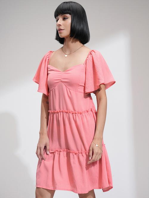 Women Pink Polyester Fit & Flare Dress - 22470815 - Very Small Image - 1