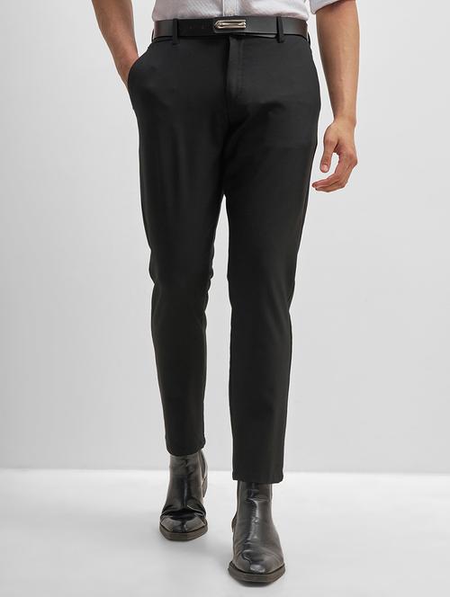 men black polyester chinos casual trouser - 22471326 - Very Small Image - 1