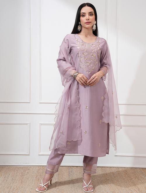 women mauve kurta pant set - 22471440 - Very Small Image - 1