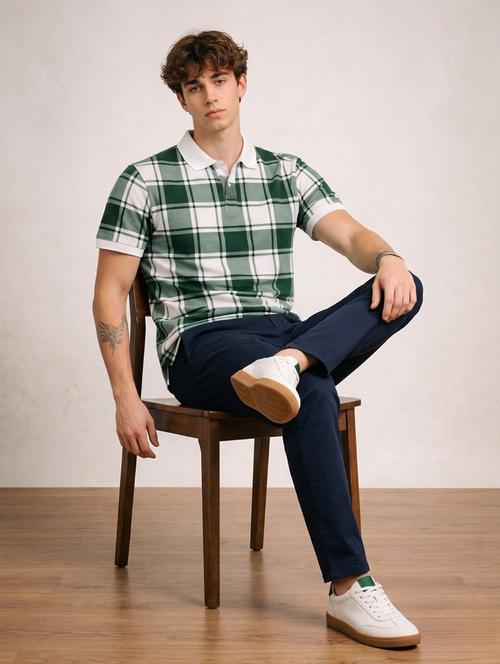 men checkered short sleeve regular fit polo t-shirt - 22480739 - Very Small Image - 1